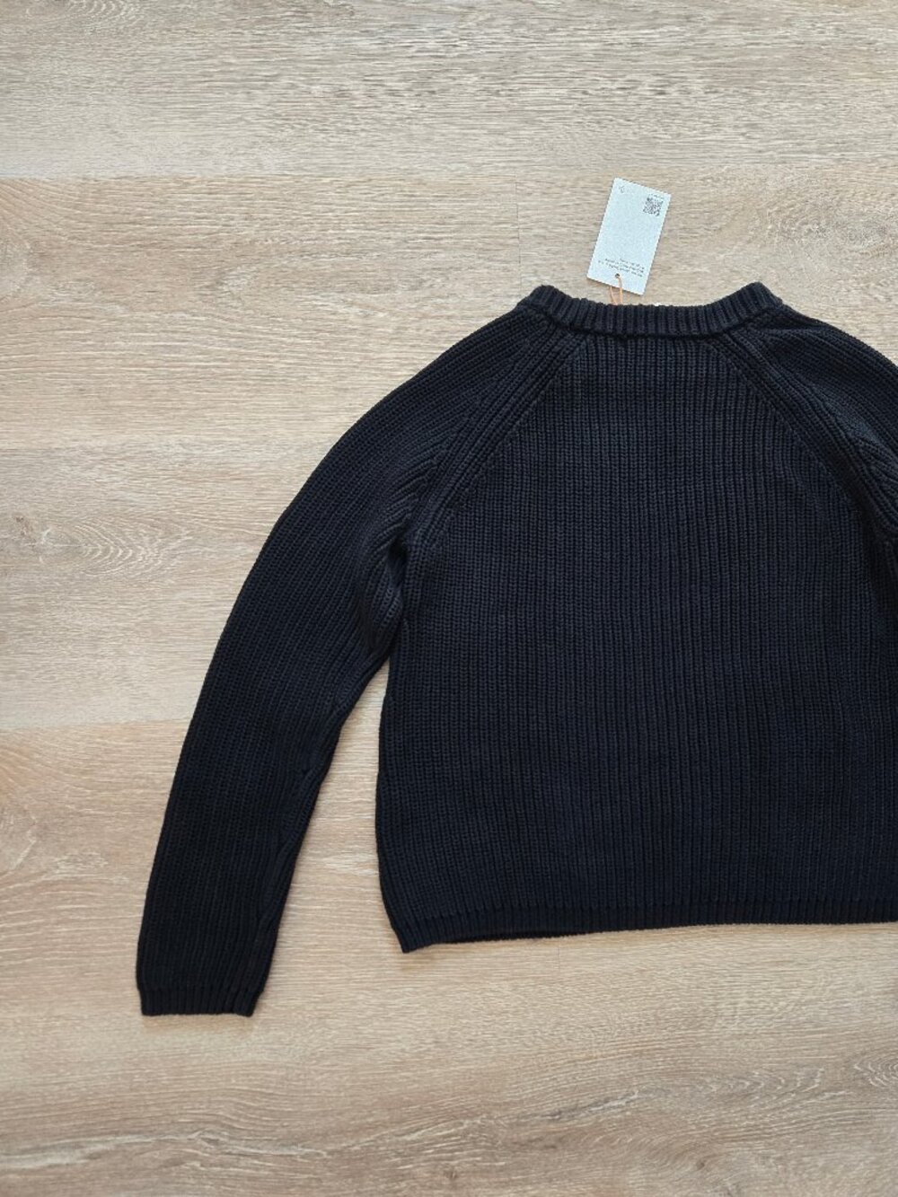 Quince Organic Cotton Fisherman Crew Sweater Black Small New With Tags Classic - Picture 12 of 16